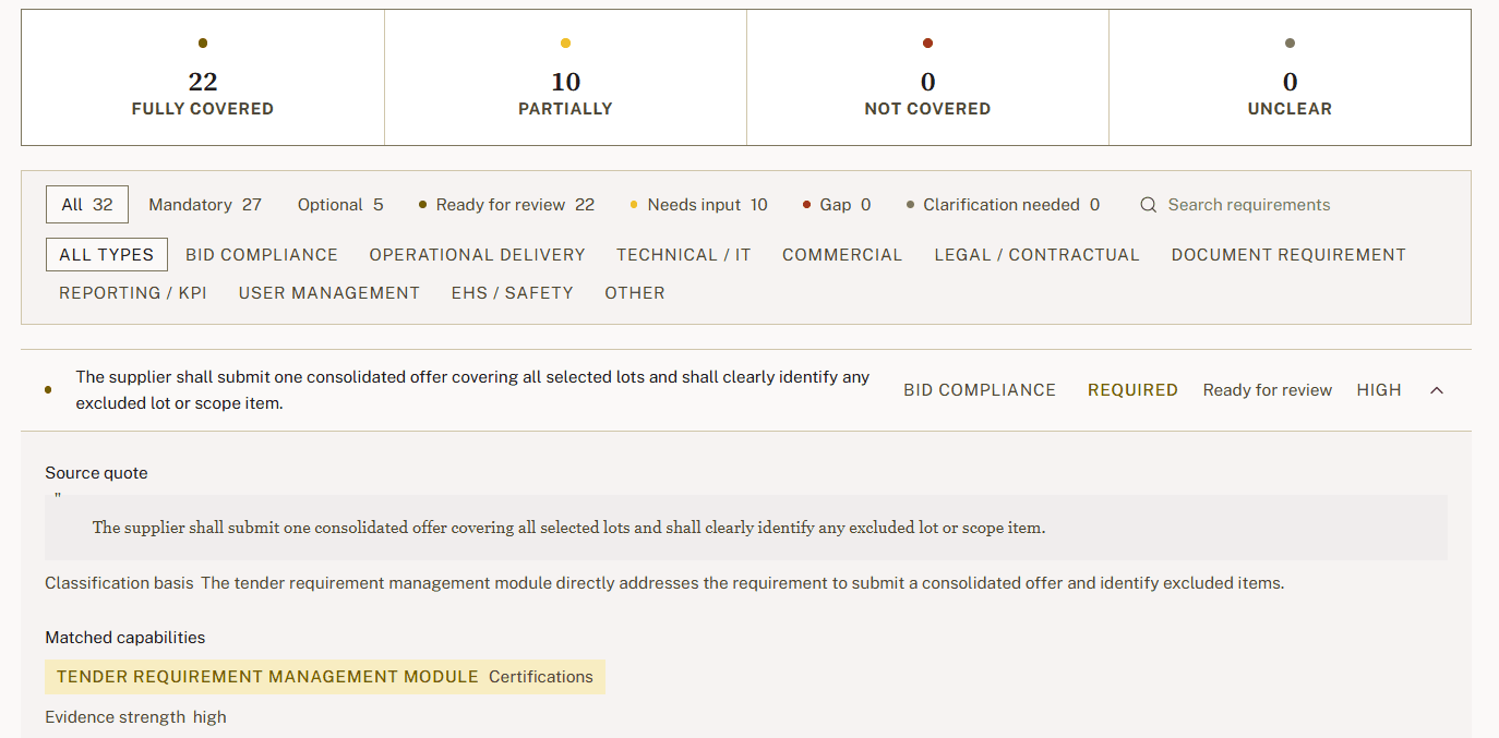 Tender Response Assistant — Evidence-Bound Drafting Pipeline for Industrial Bid Managers — screenshot 2